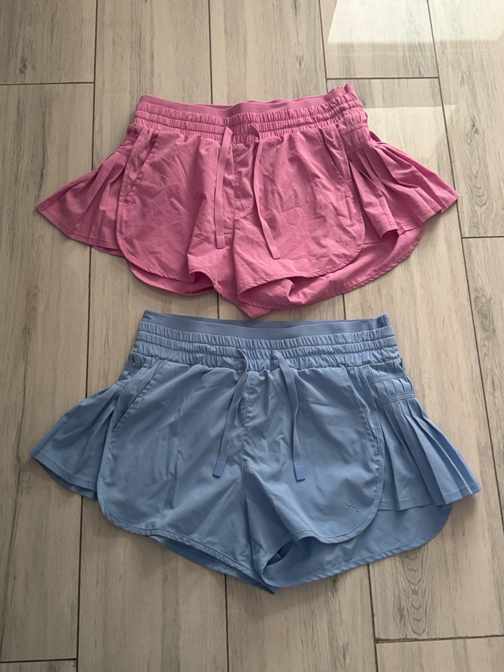 Bundle of 2 Joy Lab Coral and blue Athletic Flowy Shorts Double Layer Medium